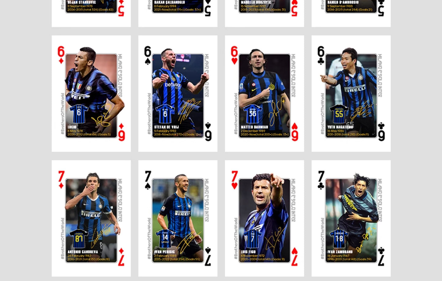 Inter Milan Historical Commemorative Collection Poker Cards
