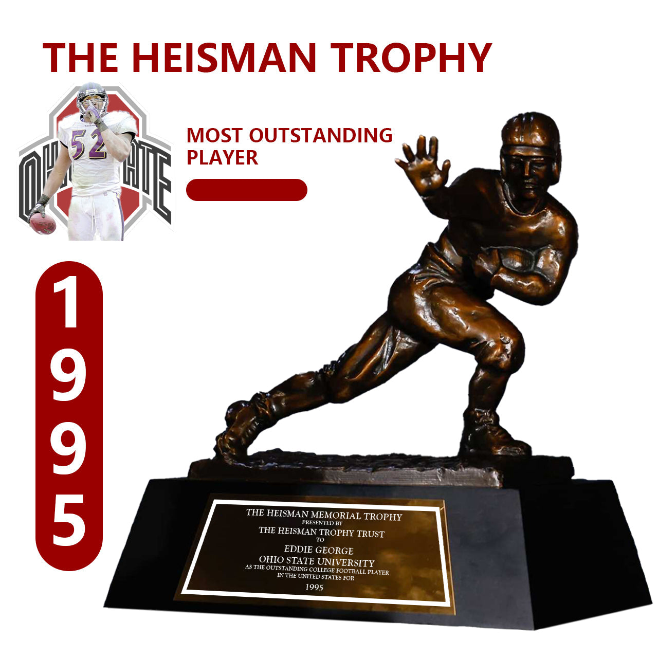 1995 Ohio State Buckeyes Edward Nathan George Jr. Heisman Trophy