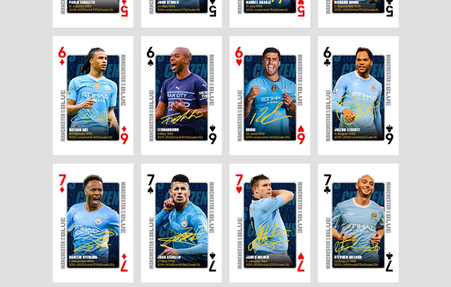 Manchester City Commemorative Collection Poker Cards