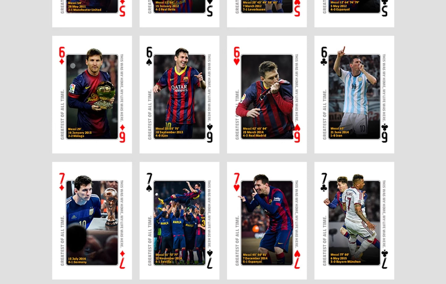 Messi's Career Commemorative Collection Poker Cards