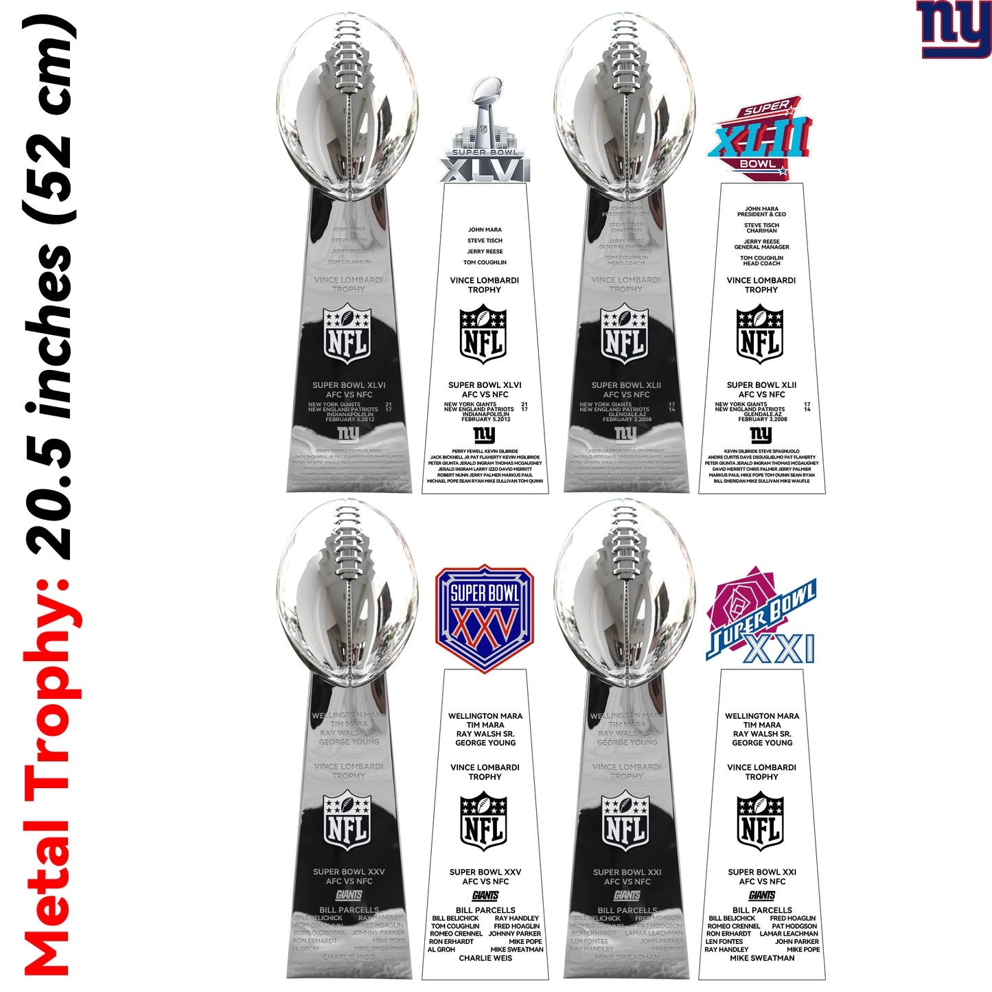 New York Giants 4 Super Bowl trophies