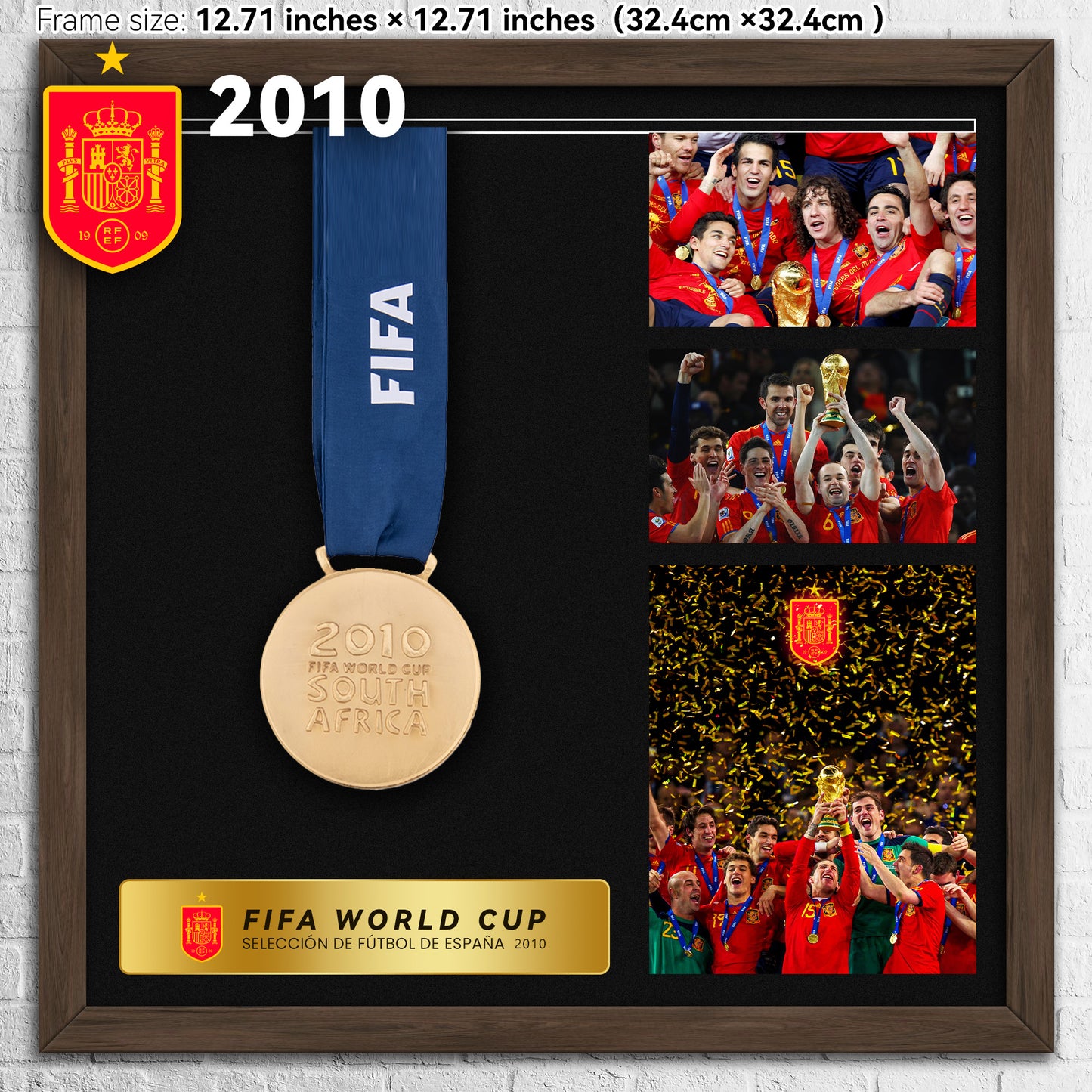 2010 Spain FIFA World Cup Football Medal Frame
