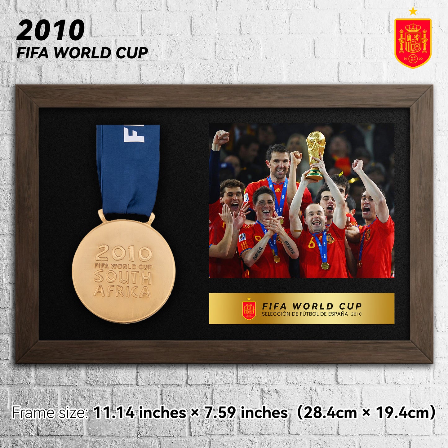 2010 Spain FIFA World Cup Football Medal Frame
