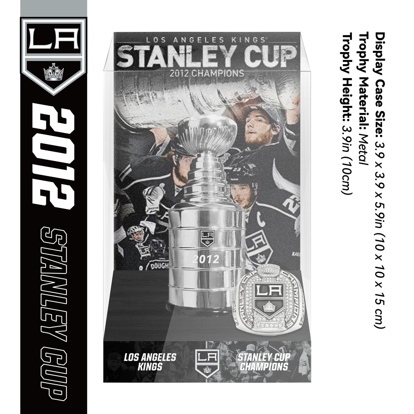 2012 Los Angeles Kings Stanley Cup Final Championship Trophy and Ring Display Case