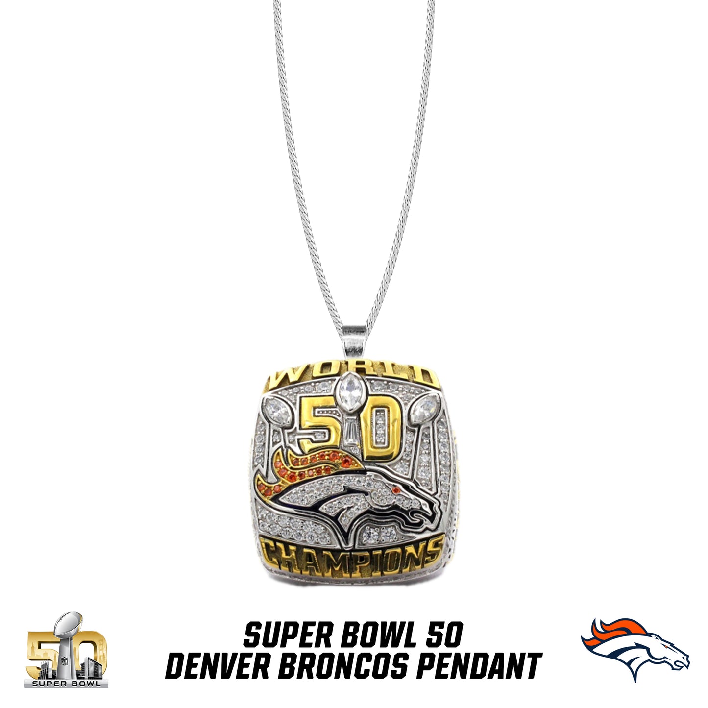 2015 season Denver Broncos Super Bowl 50 Pendant