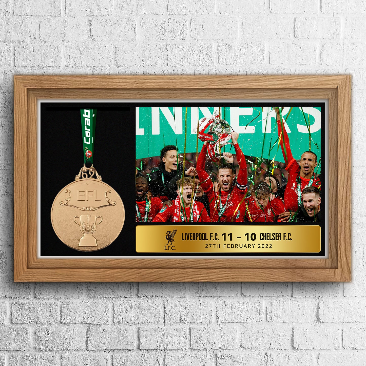 Liverpool EFL Cup Football Medal Frame