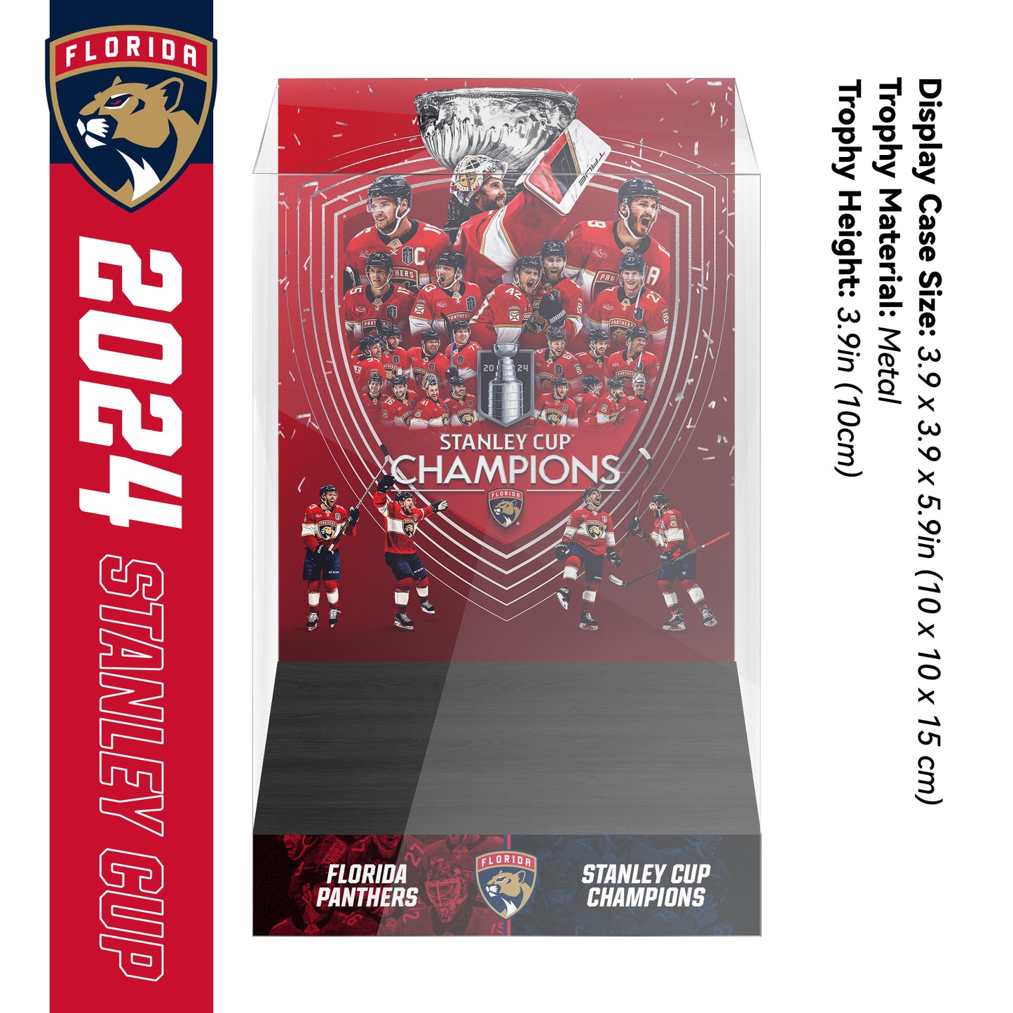 2024 Florida Panthers Stanley Cup Final Championship Trophy and Ring Display Case