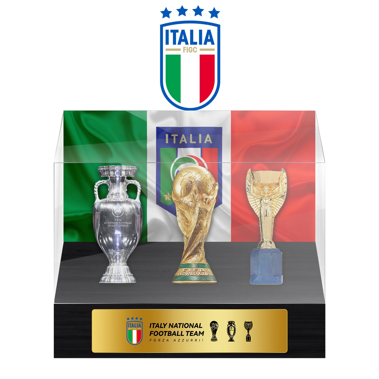 Italy National Football Team Football Championship Trophy Display Case