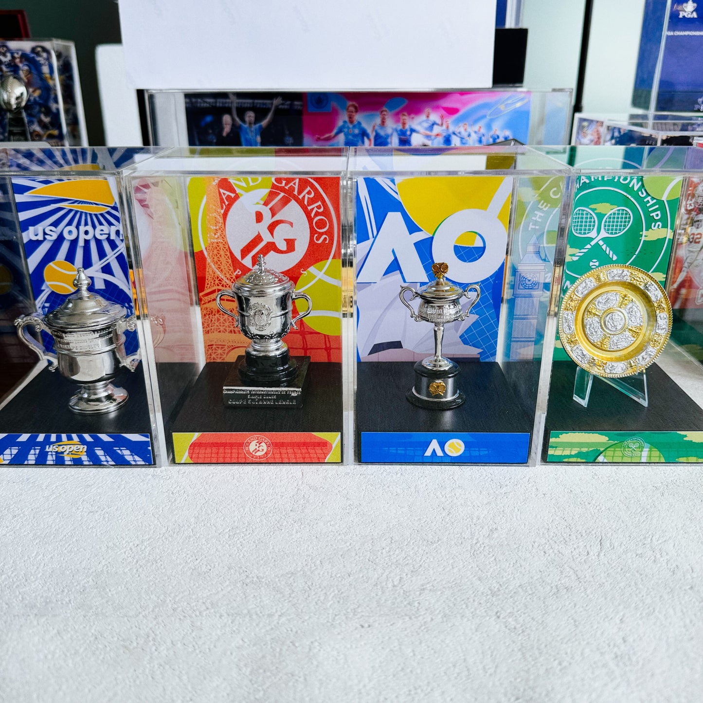Roland Garros Tennis Trophy Suzanne Lenglen Cup Display Case