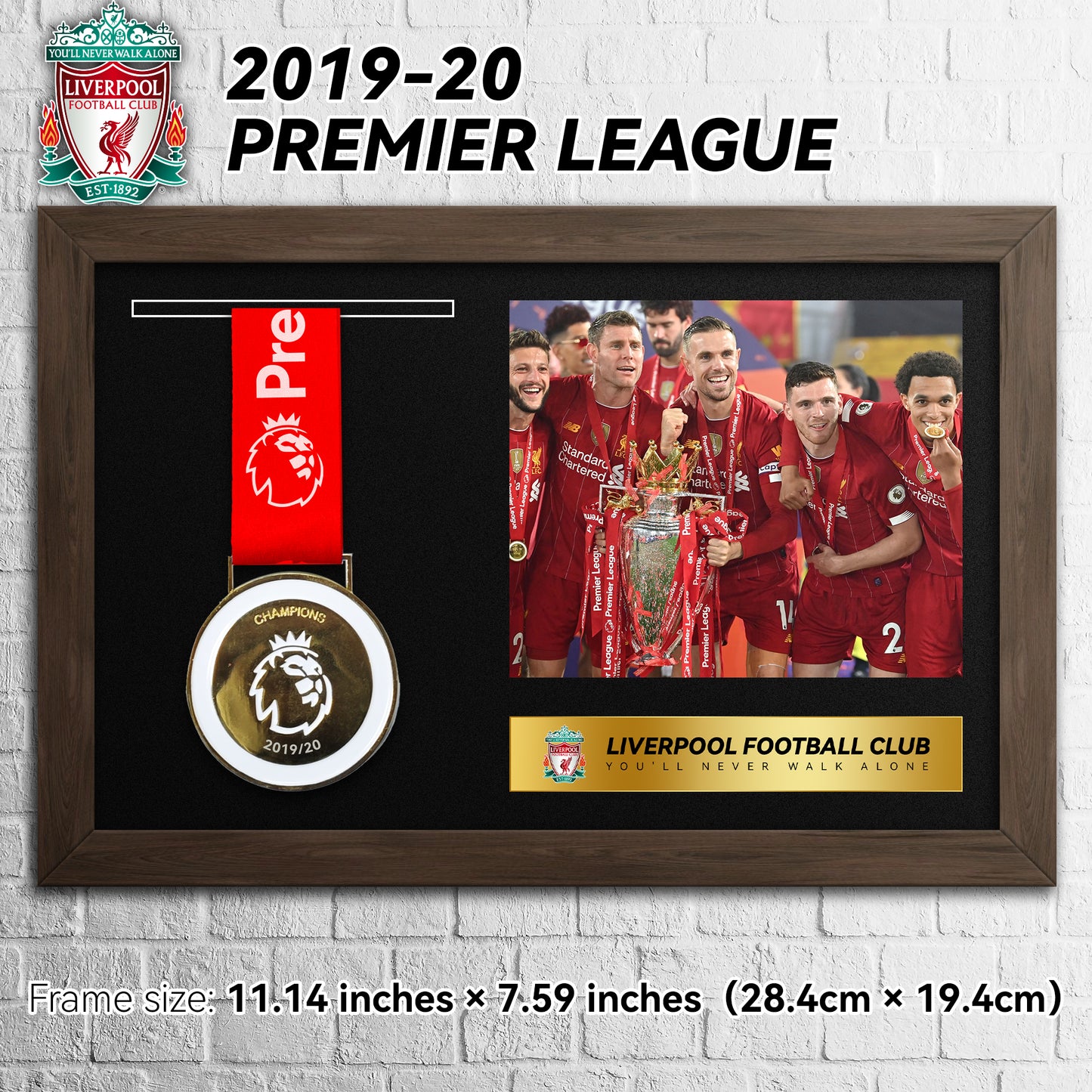 Liverpool Premier League Championship Football Medal Frame