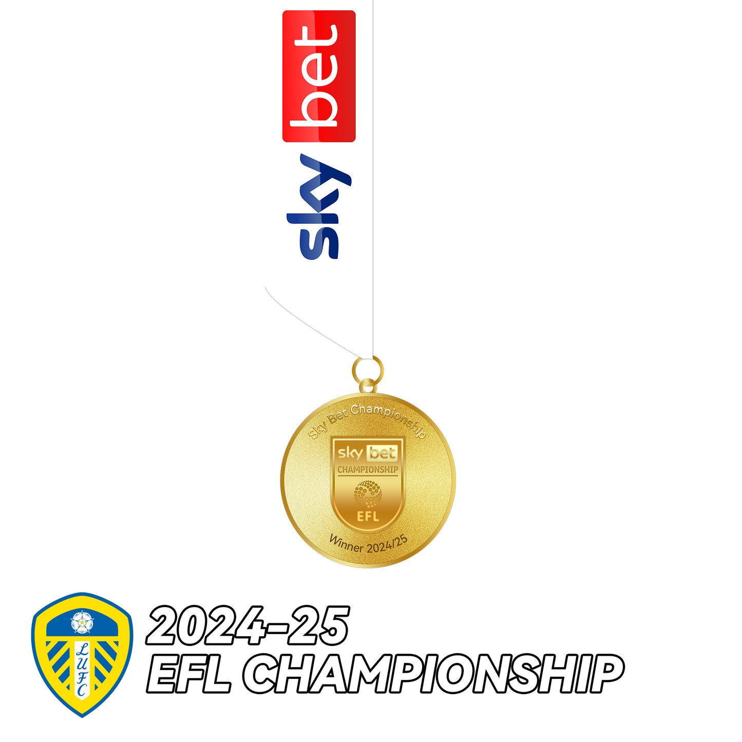 2024-25 EFL Leeds United FC Championship Football Medal Frame