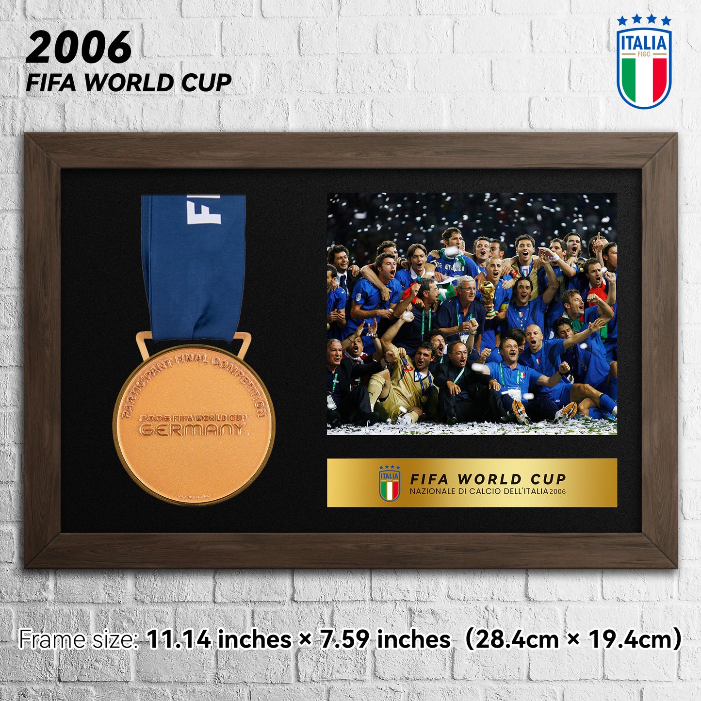2006 Italy FIFA World Cup Football Medal Frame