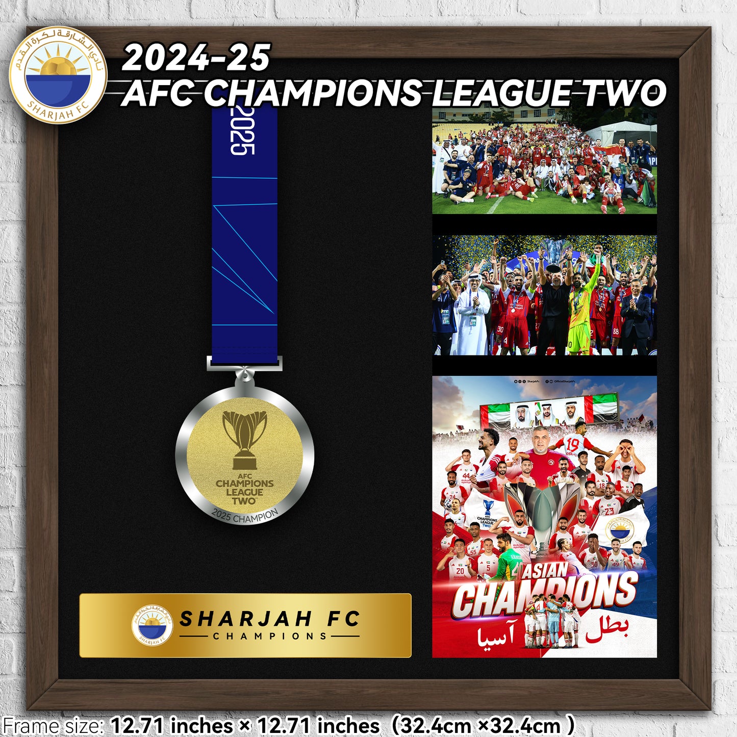 2024-25 Sharjah AFC Champions League Two Champions Medal Frame(Medal Included)
