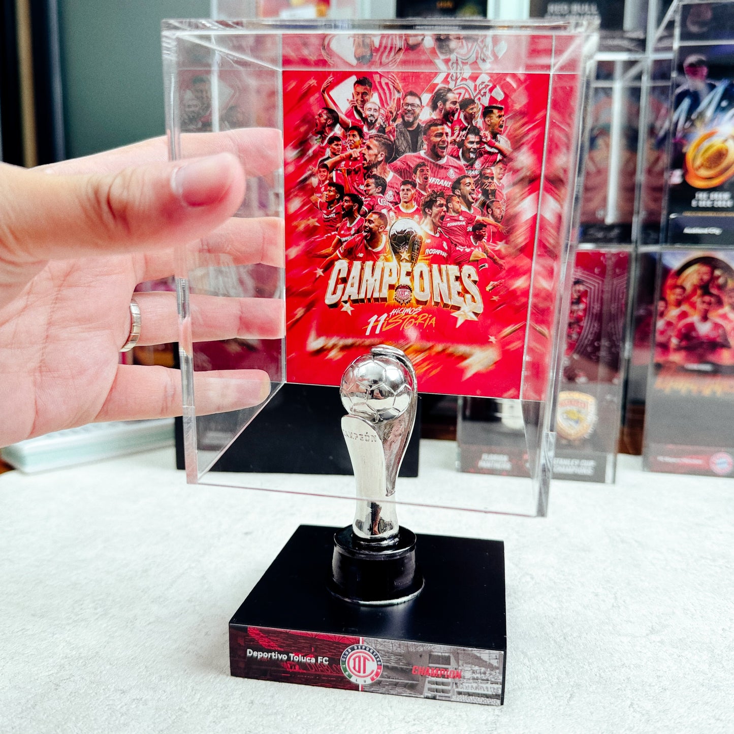 2025 Deportivo Toluca F.C. Liga MX Clausura Champions Trophy Display Case