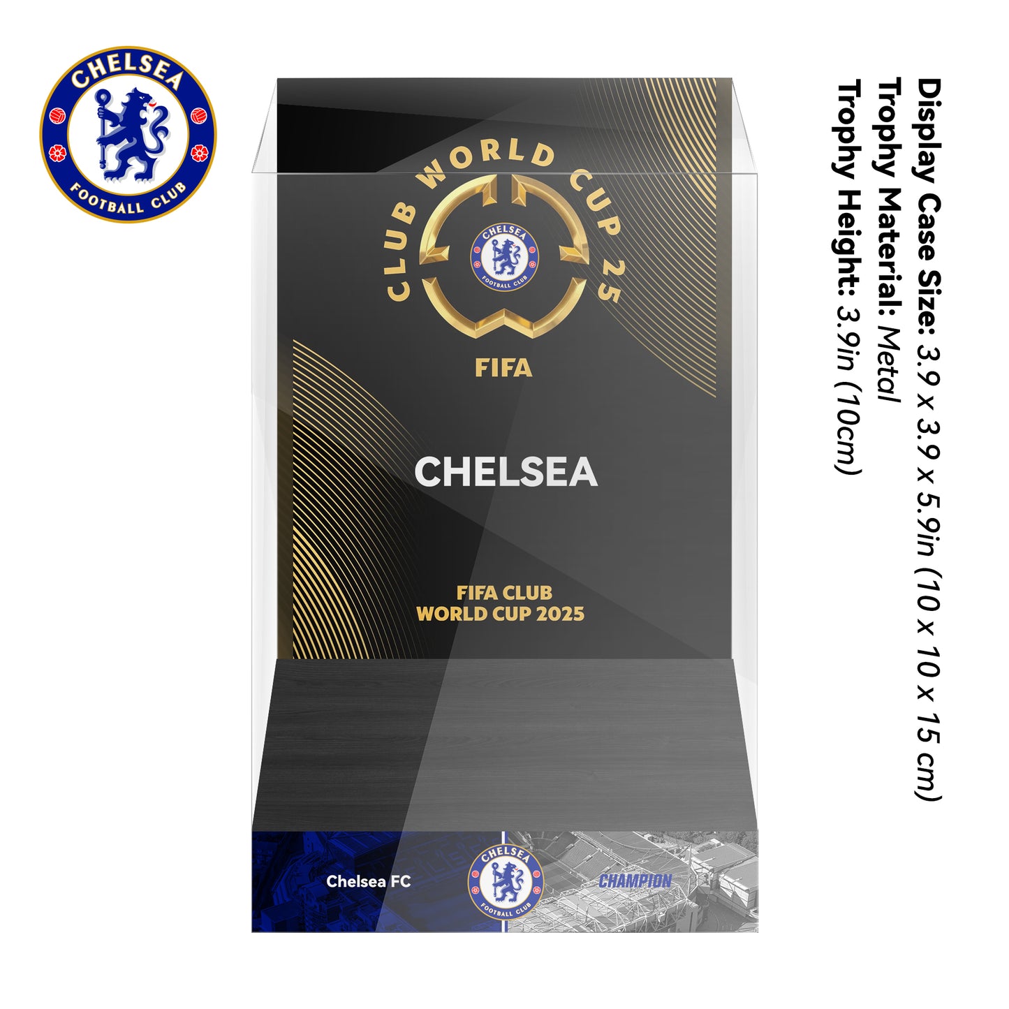 Chelsea 2025 FIFA Club World Cup Championship Trophy Display Case