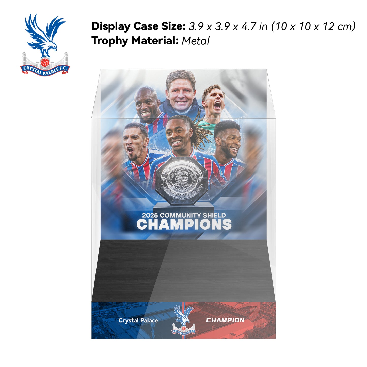 2025 Crystal Palace F.C. DOUBLE DELIGHT Championship Trophy Display Case