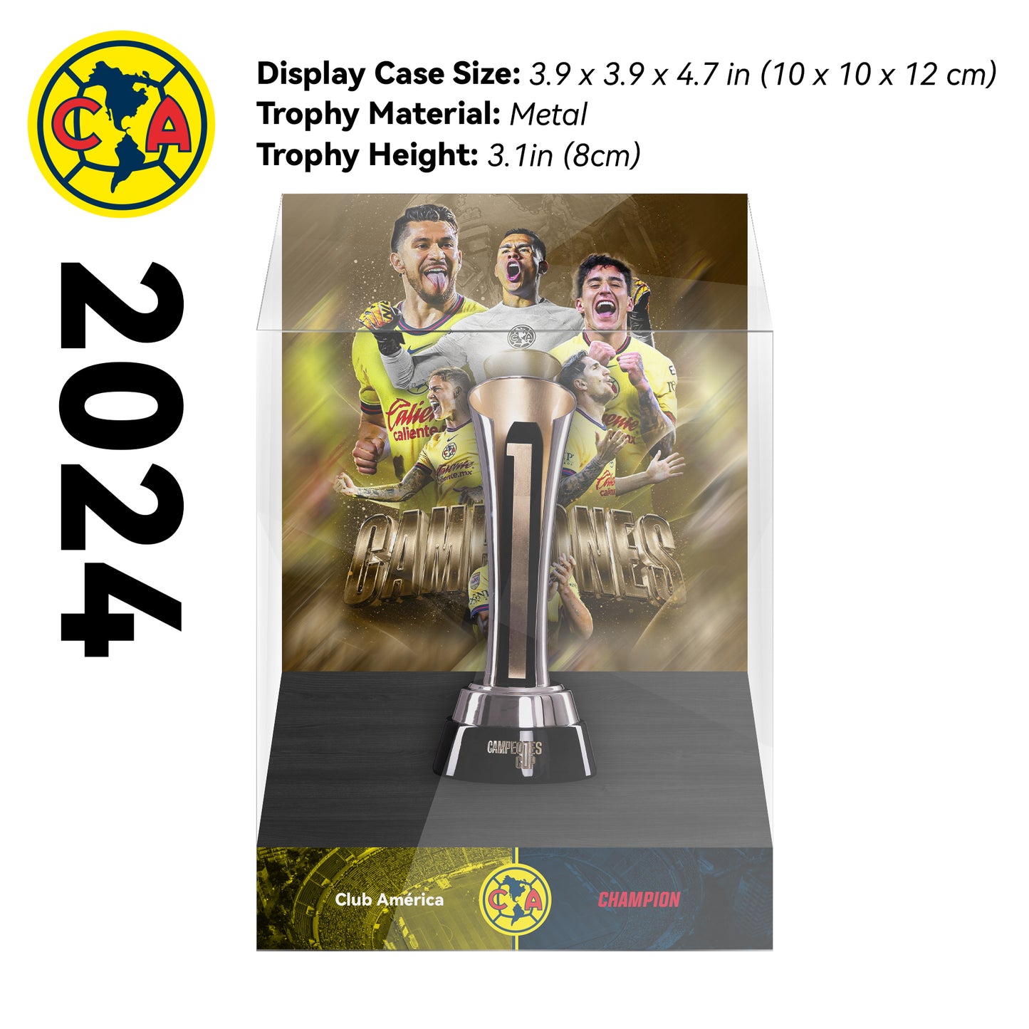 Campeones Cup Championship Trophy Display Case