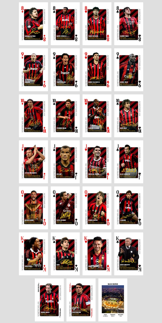 AC Milan Legend Commemorative Collection Poker Cards Collectible Cards