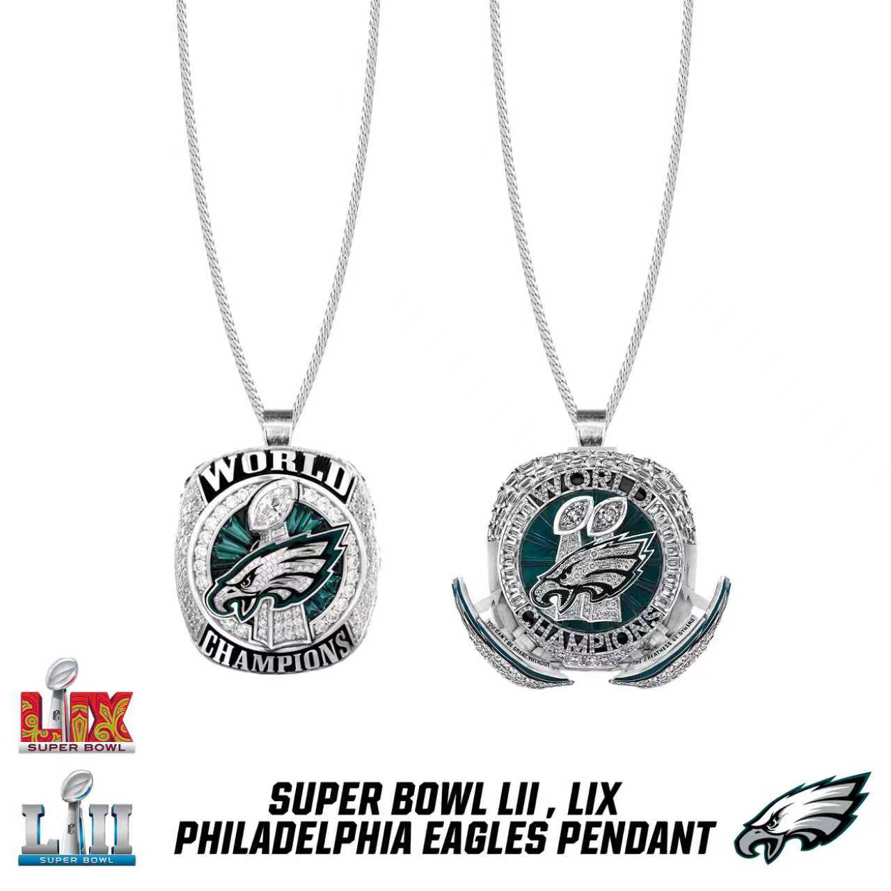 Philadelphia Eagles Super Bowl LII & LIX Pendant