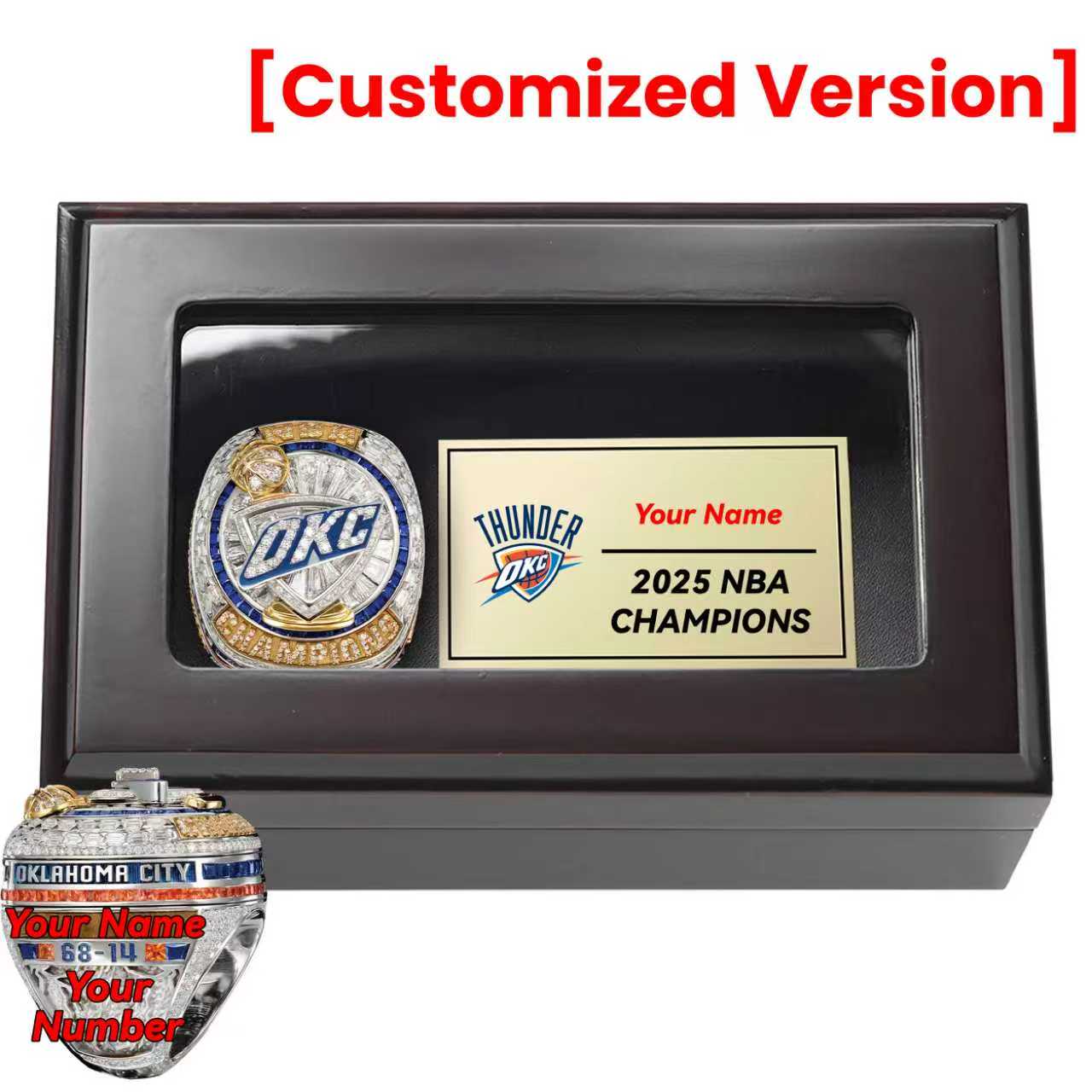 【Official Version】【with inner ring】2025 Oklahoma City Thunder NBA Championship Rings