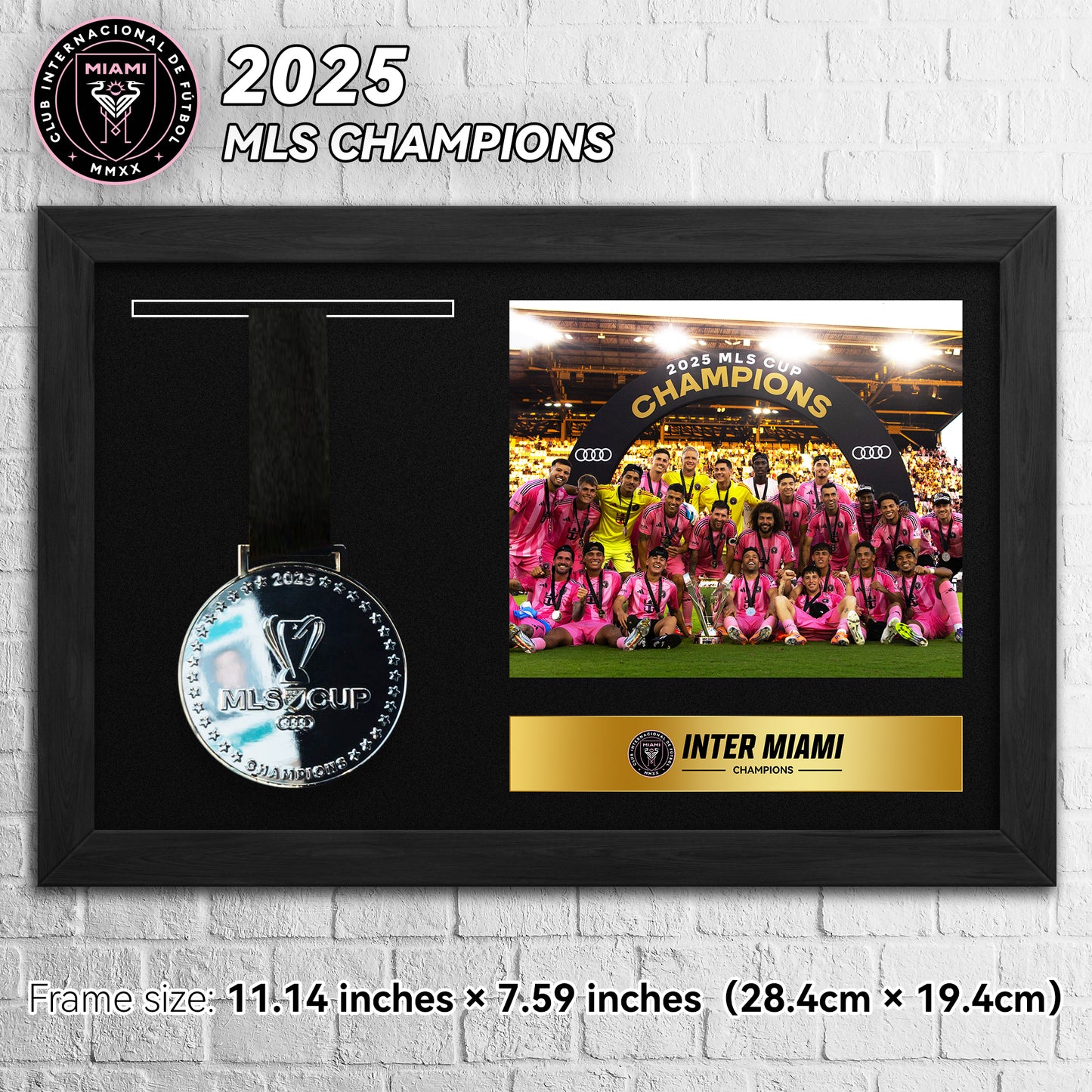 2025 Inter Miami MLS Champions Medal Frame