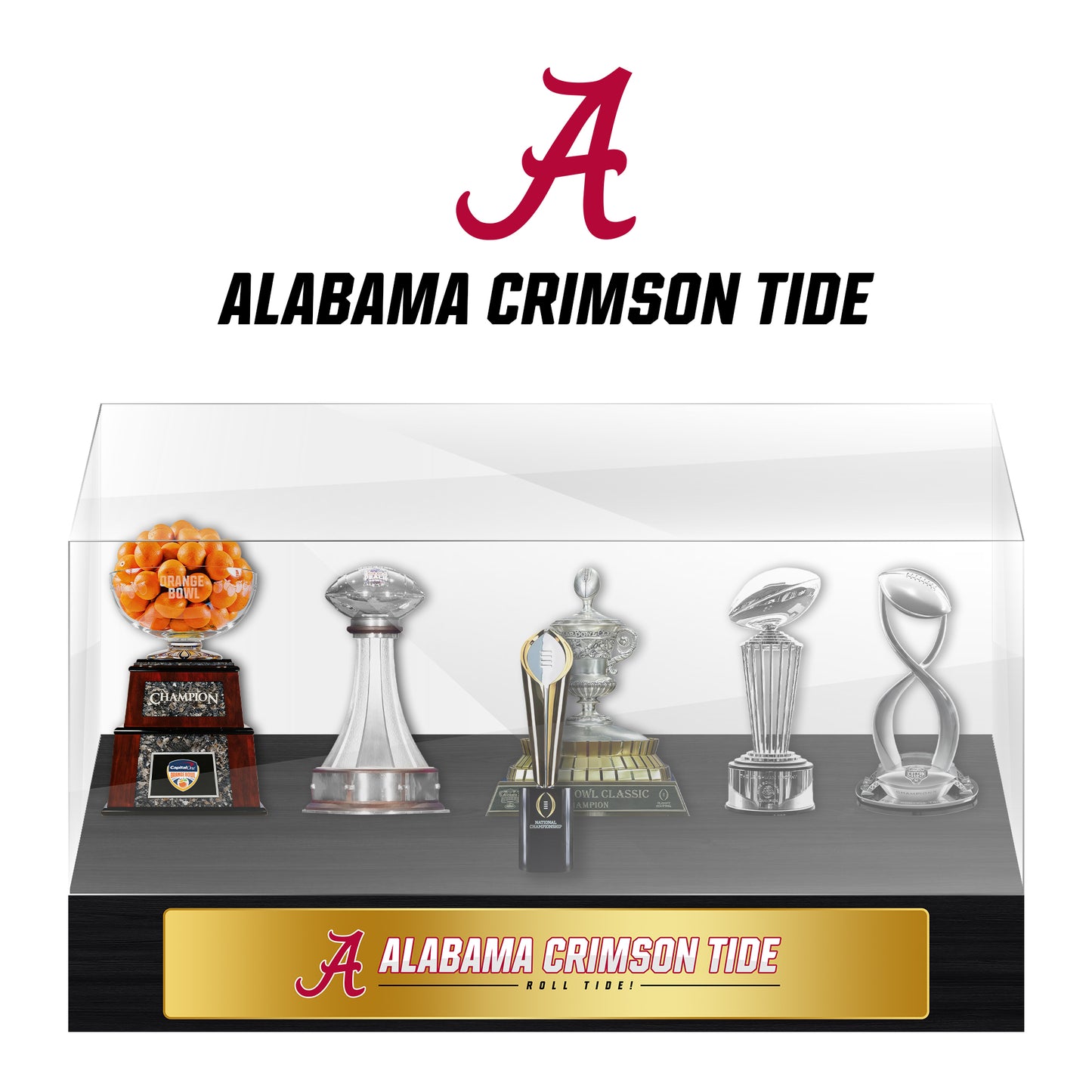 Alabama Crimson Tide Champions Trophy Display Case