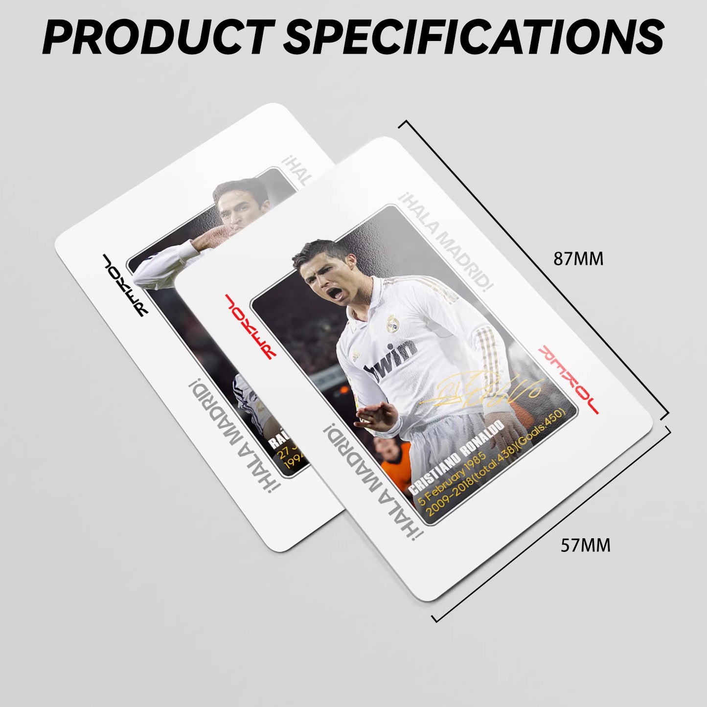 Real Madrid Legends Commemorative Collection Poker Cards