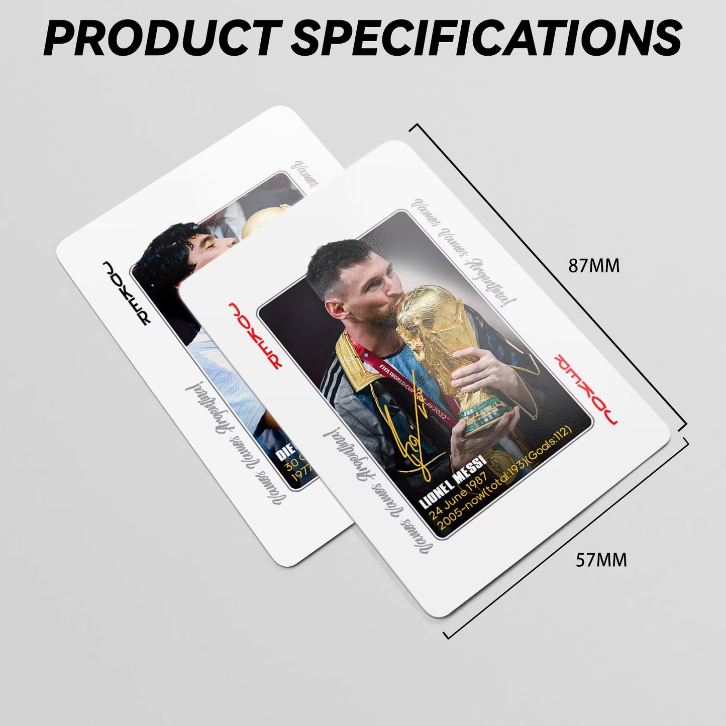Collectible Cards of Argentina's Historical Legends Commemorative Premium Playing Cards