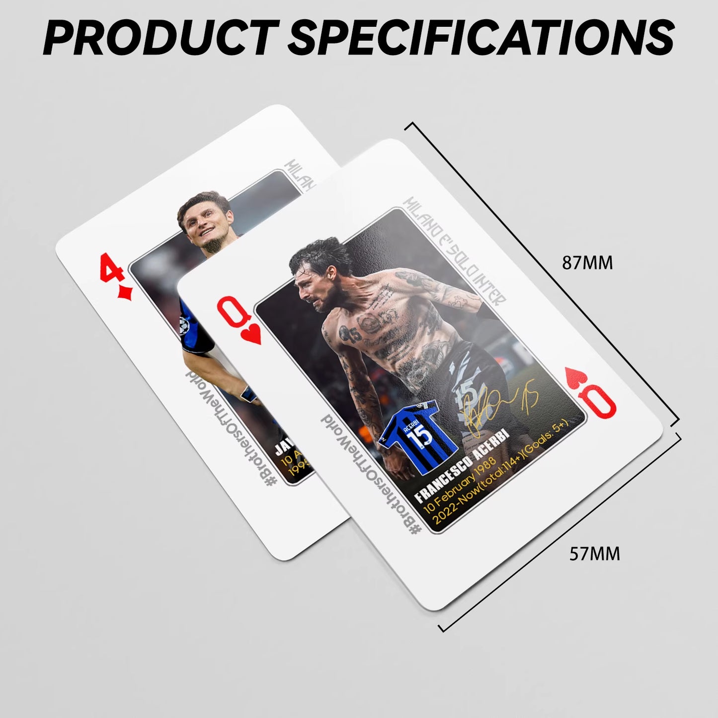 Inter Milan Historical Commemorative Collection Poker Cards