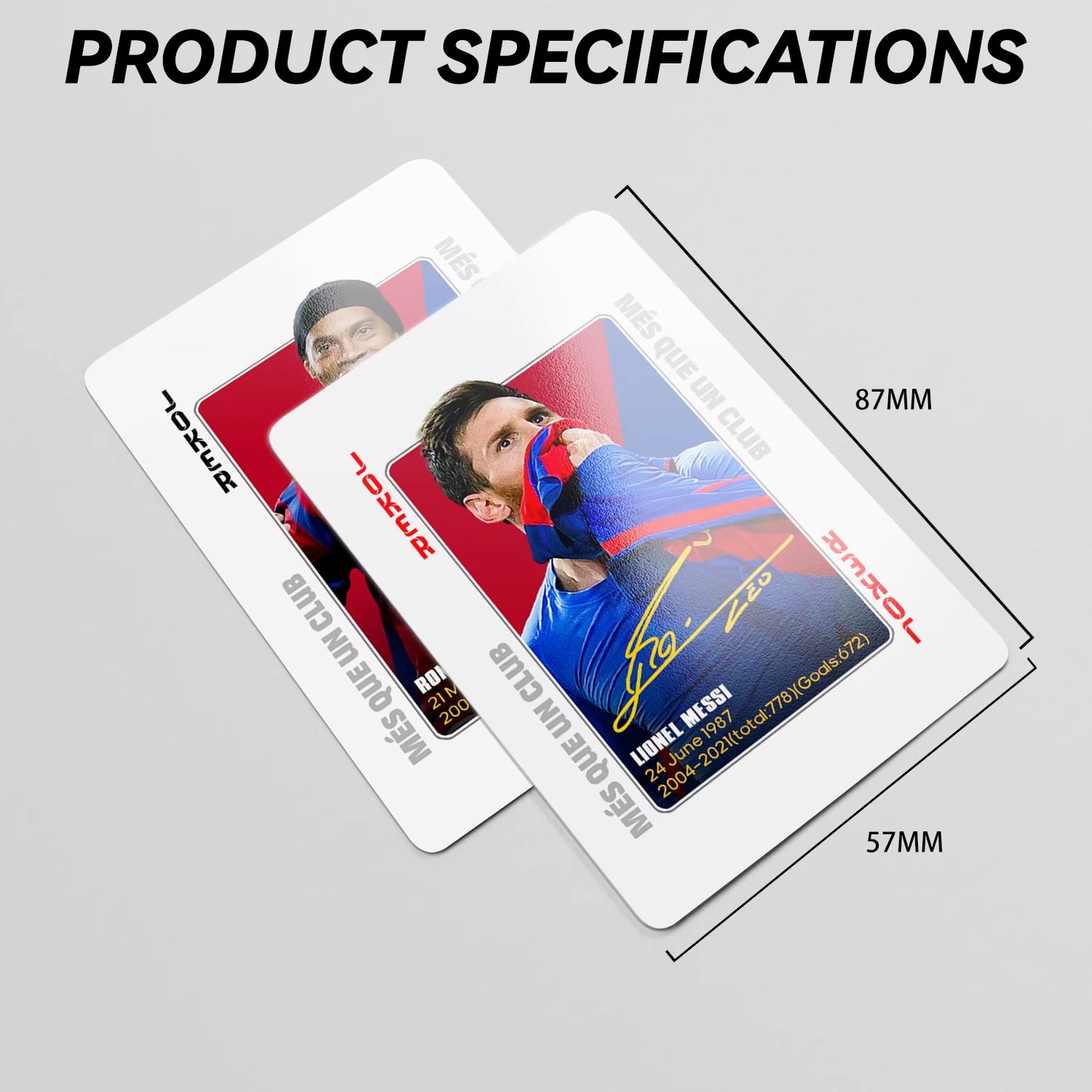 Barcelona Legends Commemorative Poker Cards Collection Cards