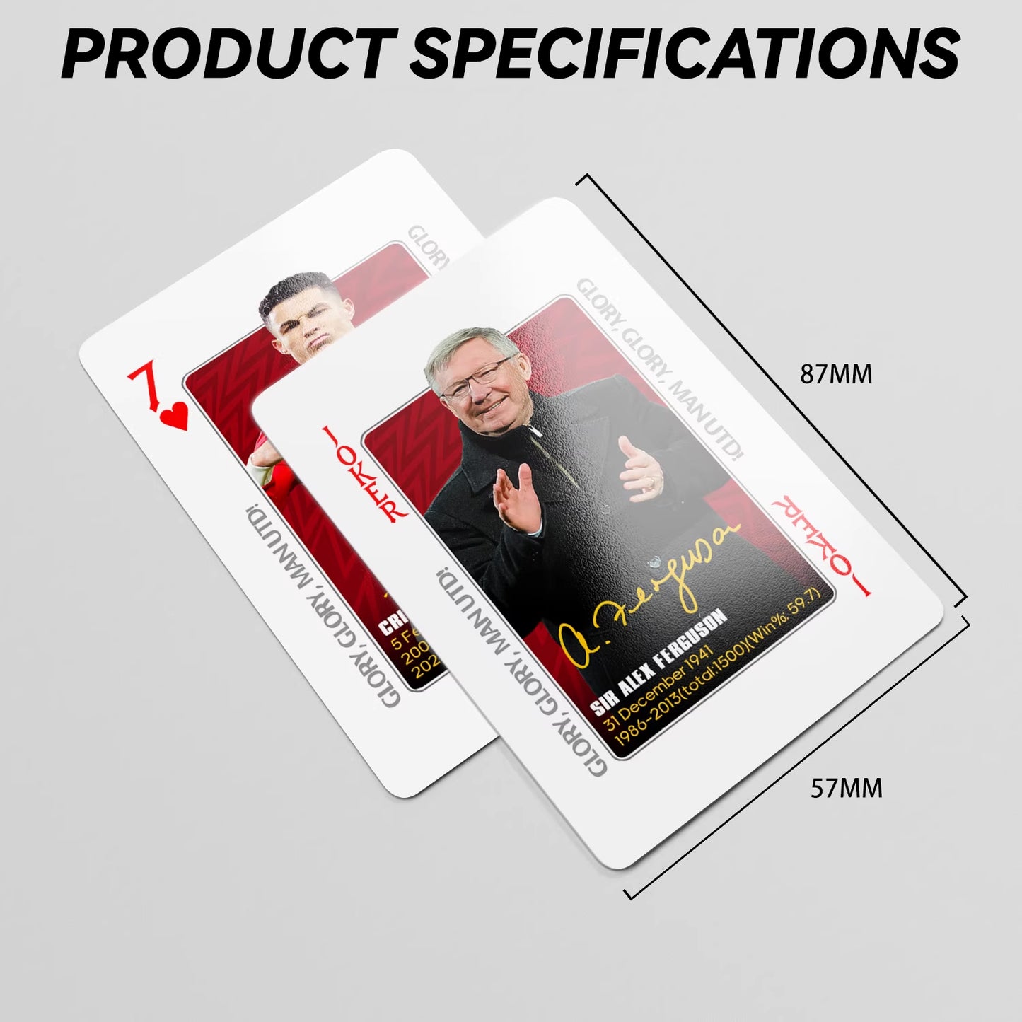 Manchester United commemorative poker cards collection cards