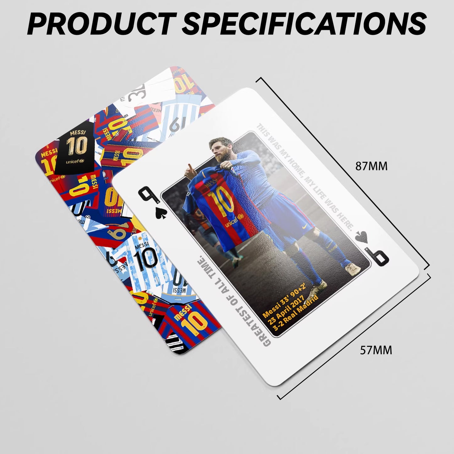 Messi's Career Commemorative Collection Poker Cards