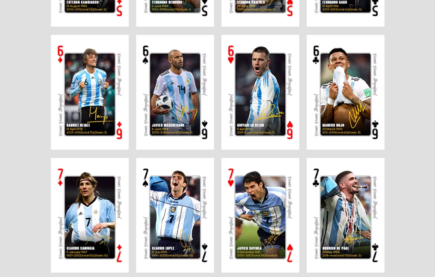 Collectible Cards of Argentina's Historical Legends Commemorative Premium Playing Cards