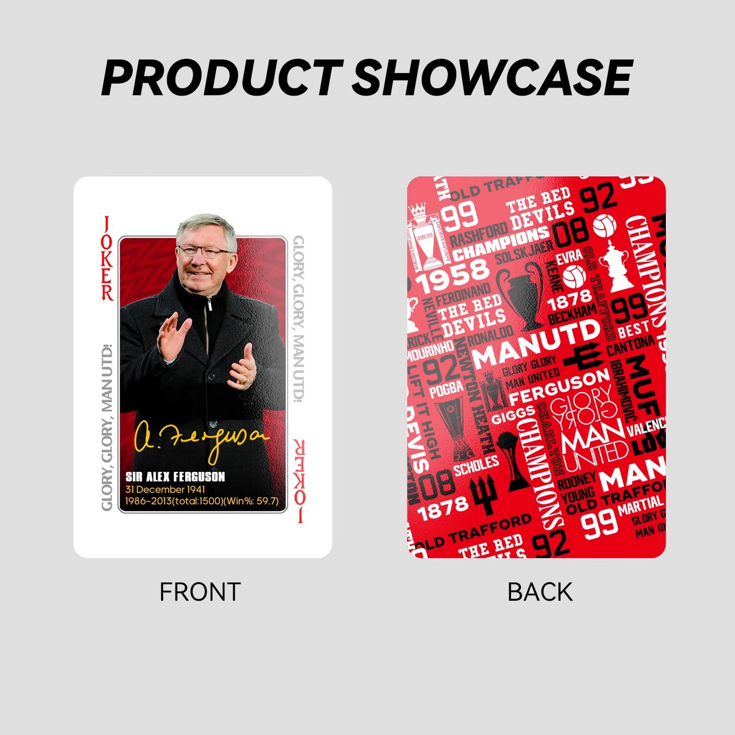 Manchester United commemorative poker cards collection cards