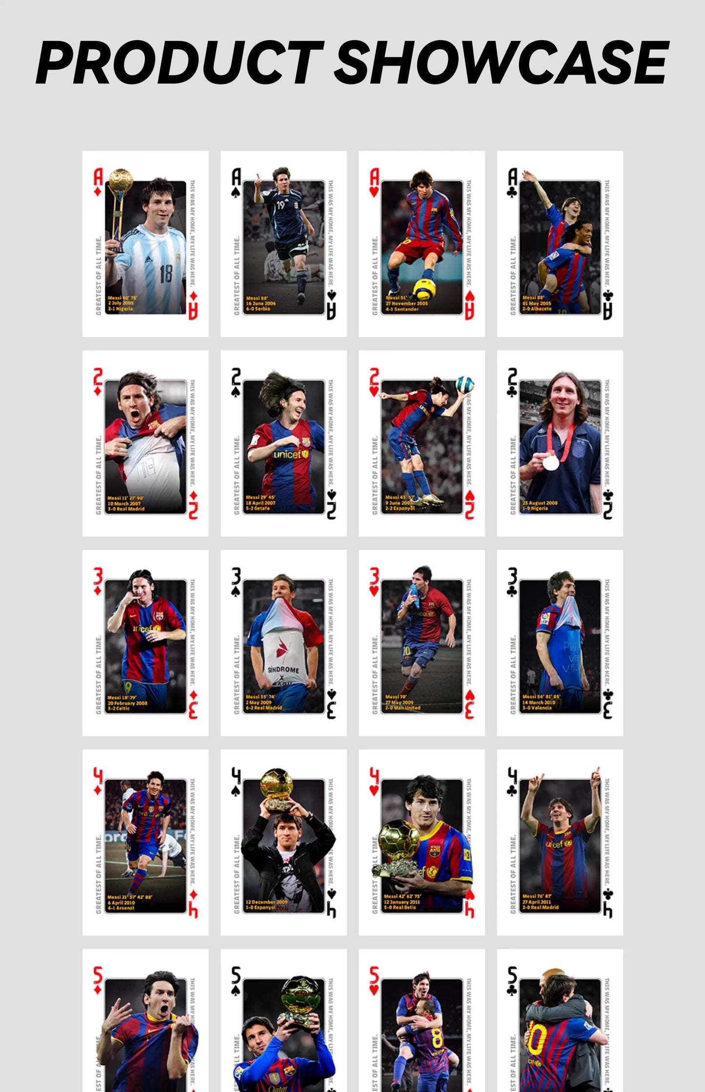 Messi's Career Commemorative Collection Poker Cards