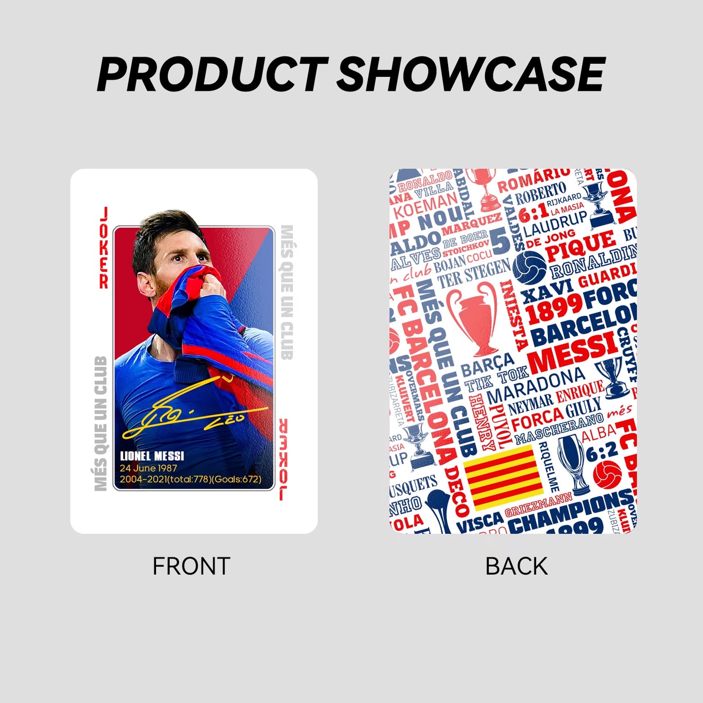Barcelona Legends Commemorative Poker Cards Collection Cards