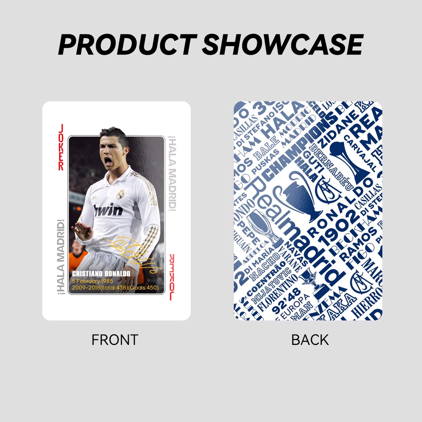 Real Madrid Legends Commemorative Collection Poker Cards