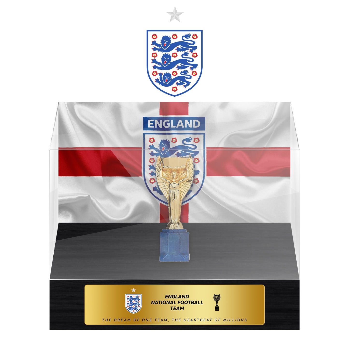 England National Football Team Championship Trophy Display Case