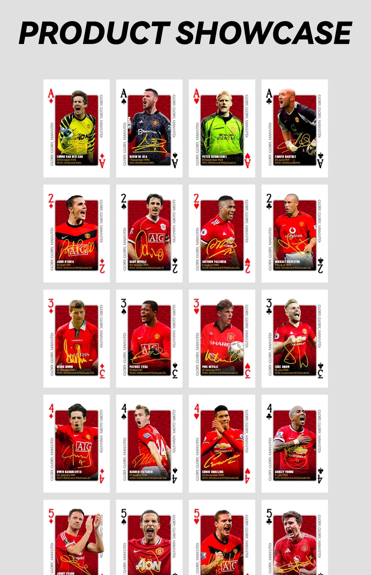 Manchester United commemorative poker cards collection cards