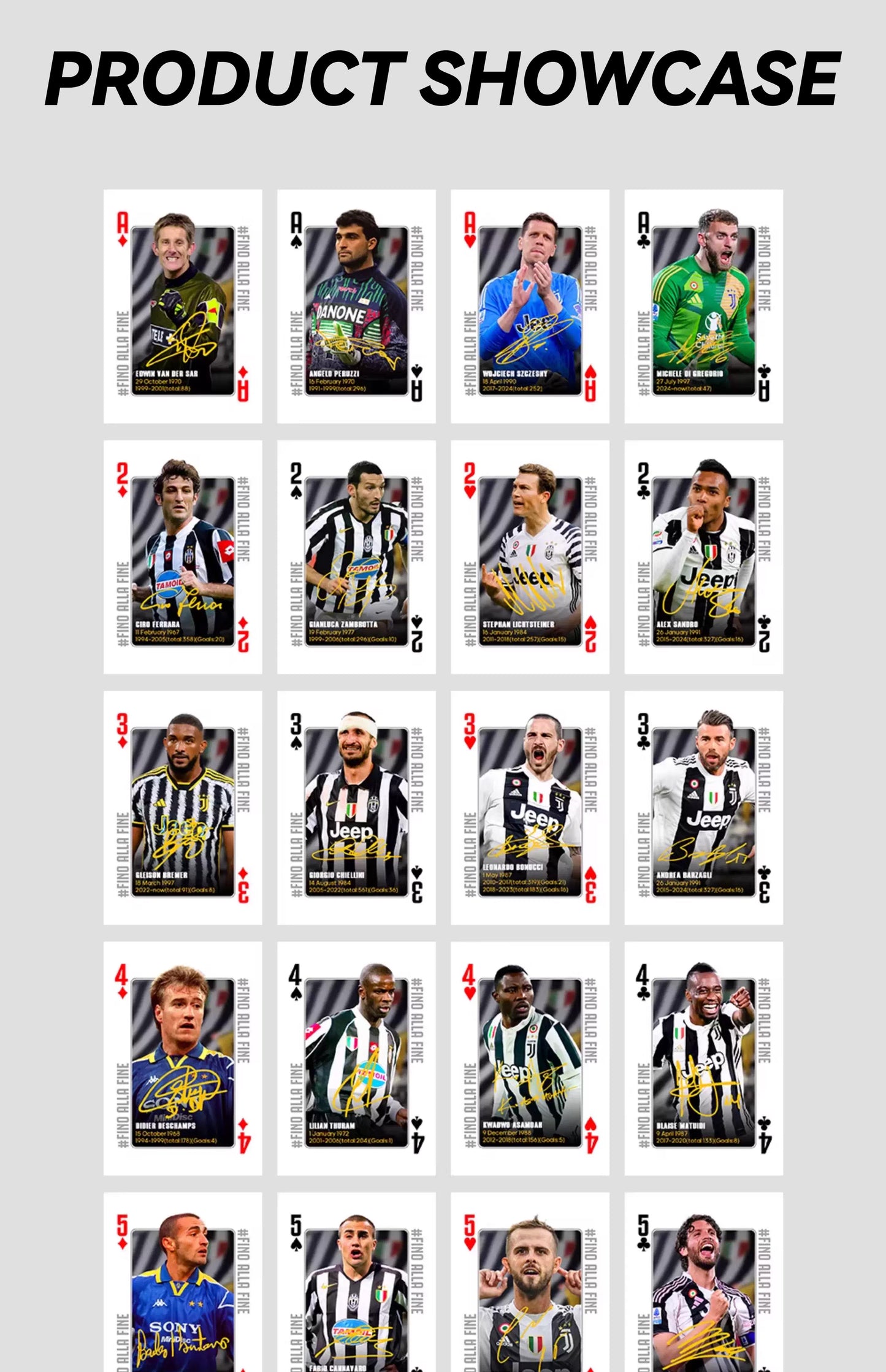 Juventus Legends Commemorative Collection Poker Cards