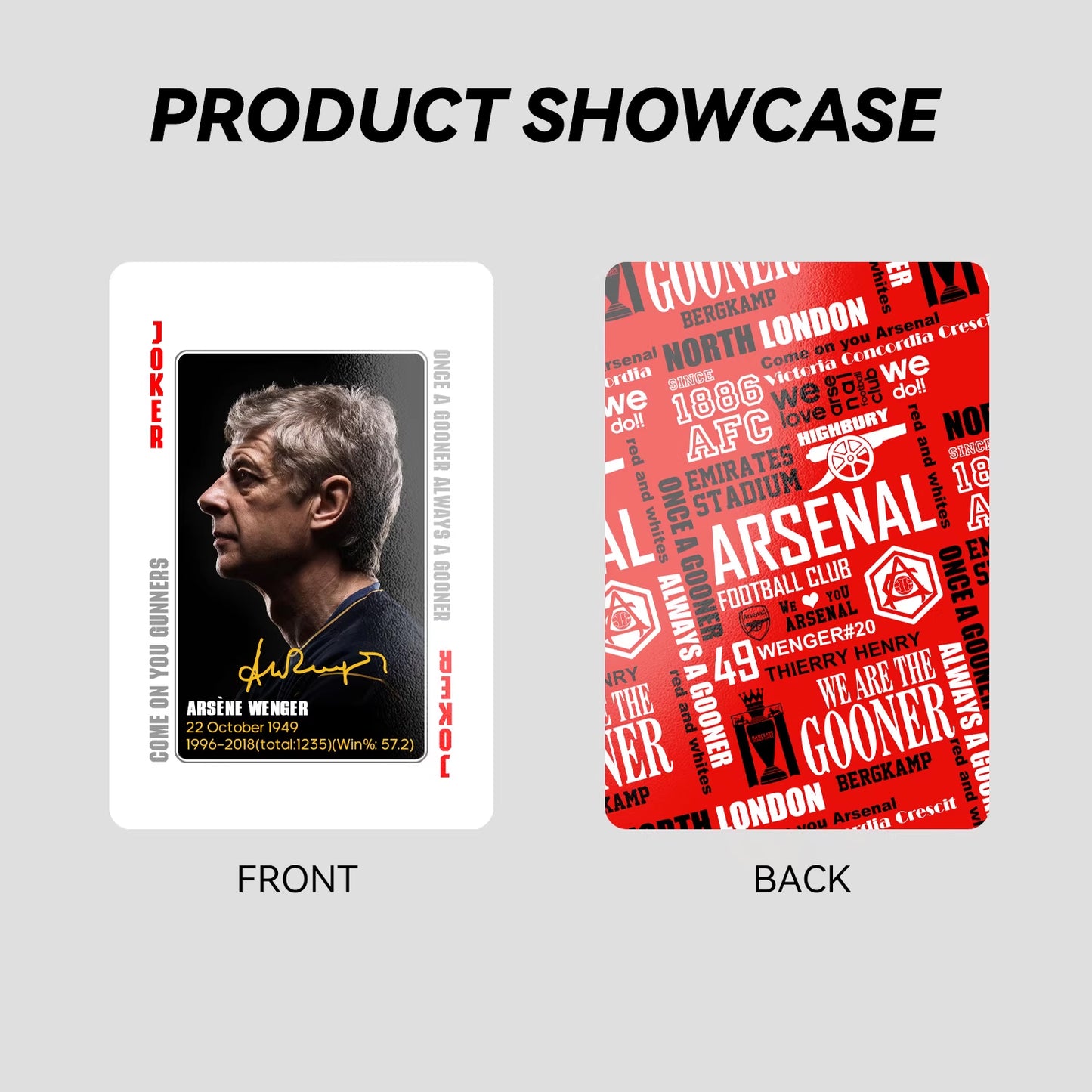 Arsenal Legends Commemorative Collection Poker Cards Collectible Cards