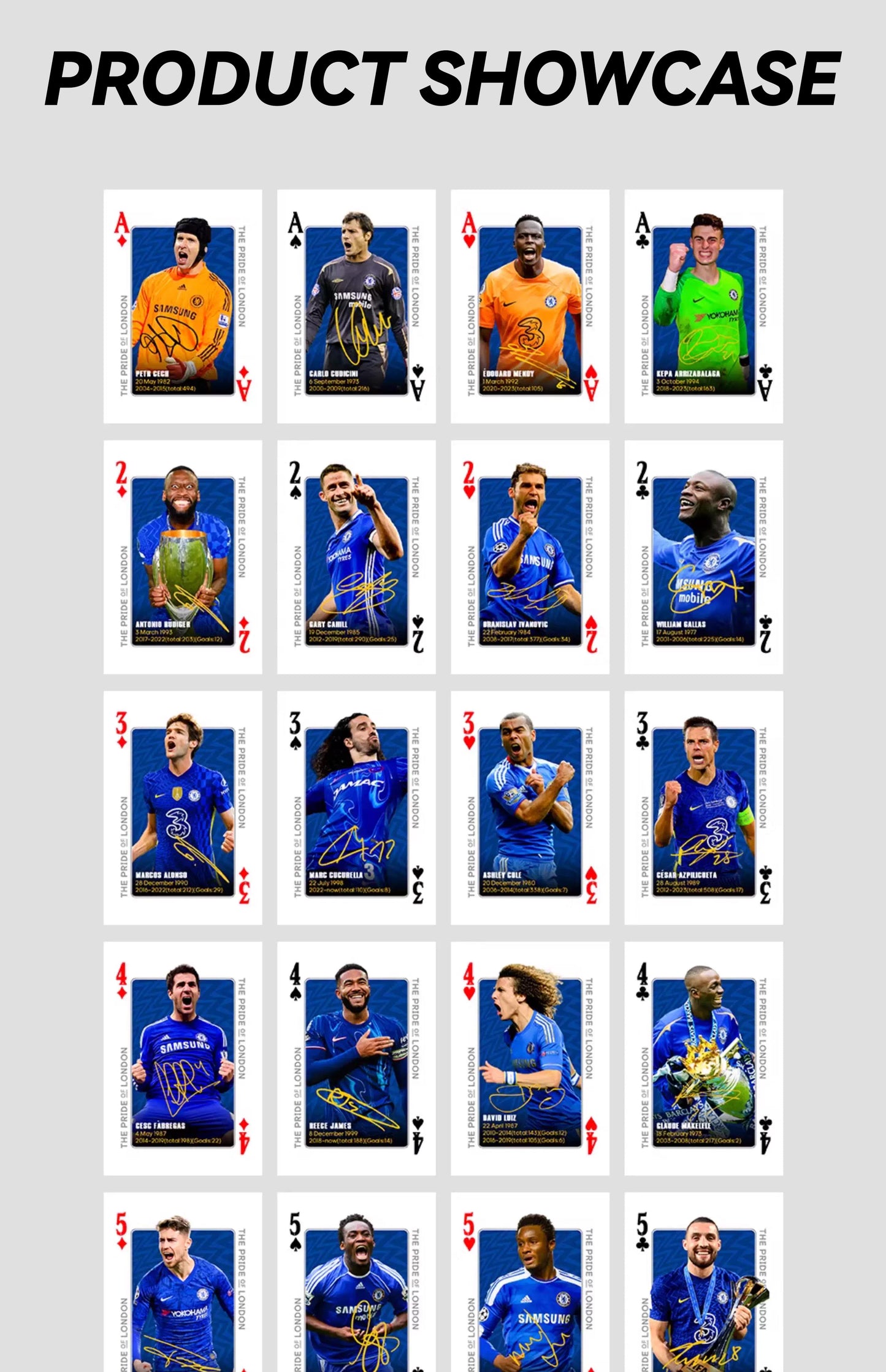 Chelsea Legend Commemorative Collection Poker Cards