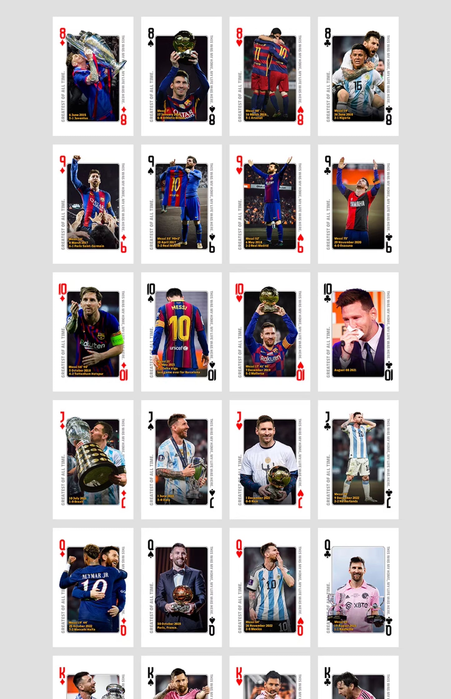Messi's Career Commemorative Collection Poker Cards