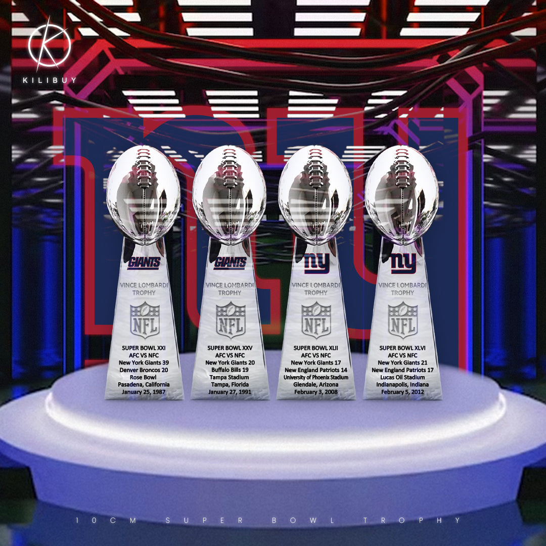 New York Giants 4 Super Bowl trophies