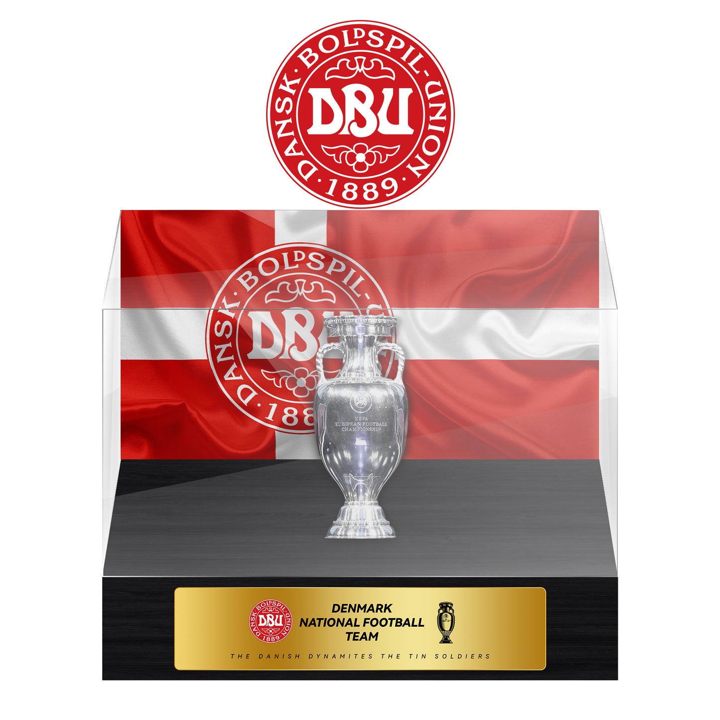 Denmark National Football Team Championship Trophy Display Case
