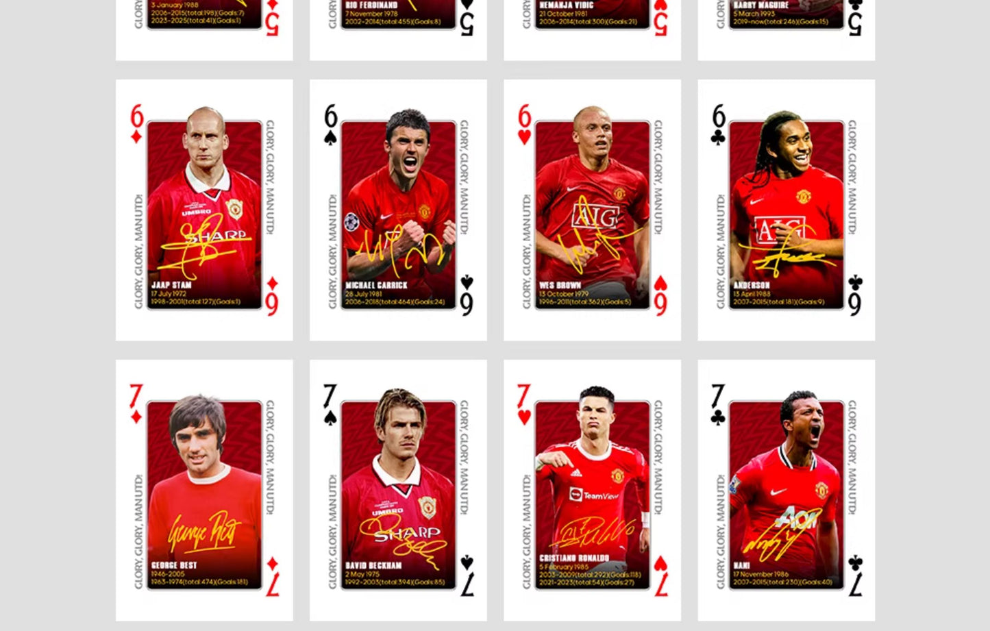Manchester United commemorative poker cards collection cards