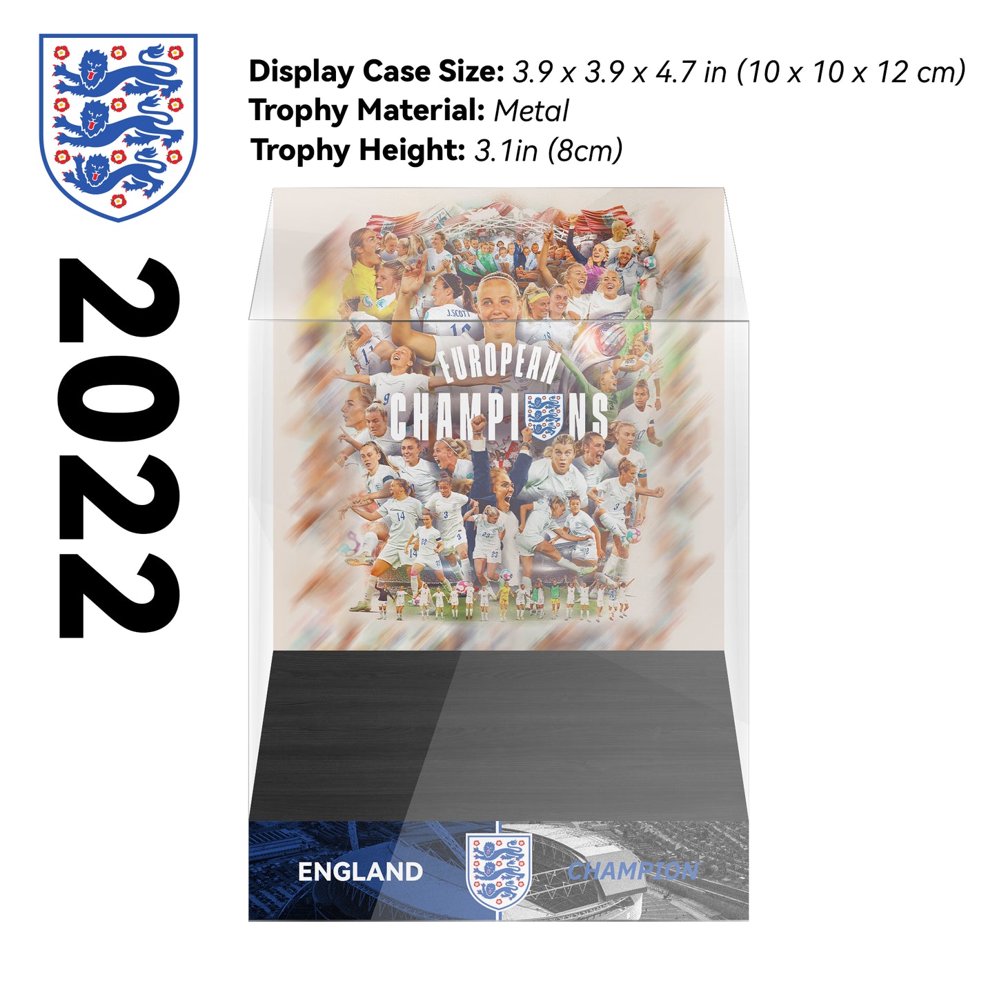 2022 UEFA Women's Euro England Football Trophy Display Case