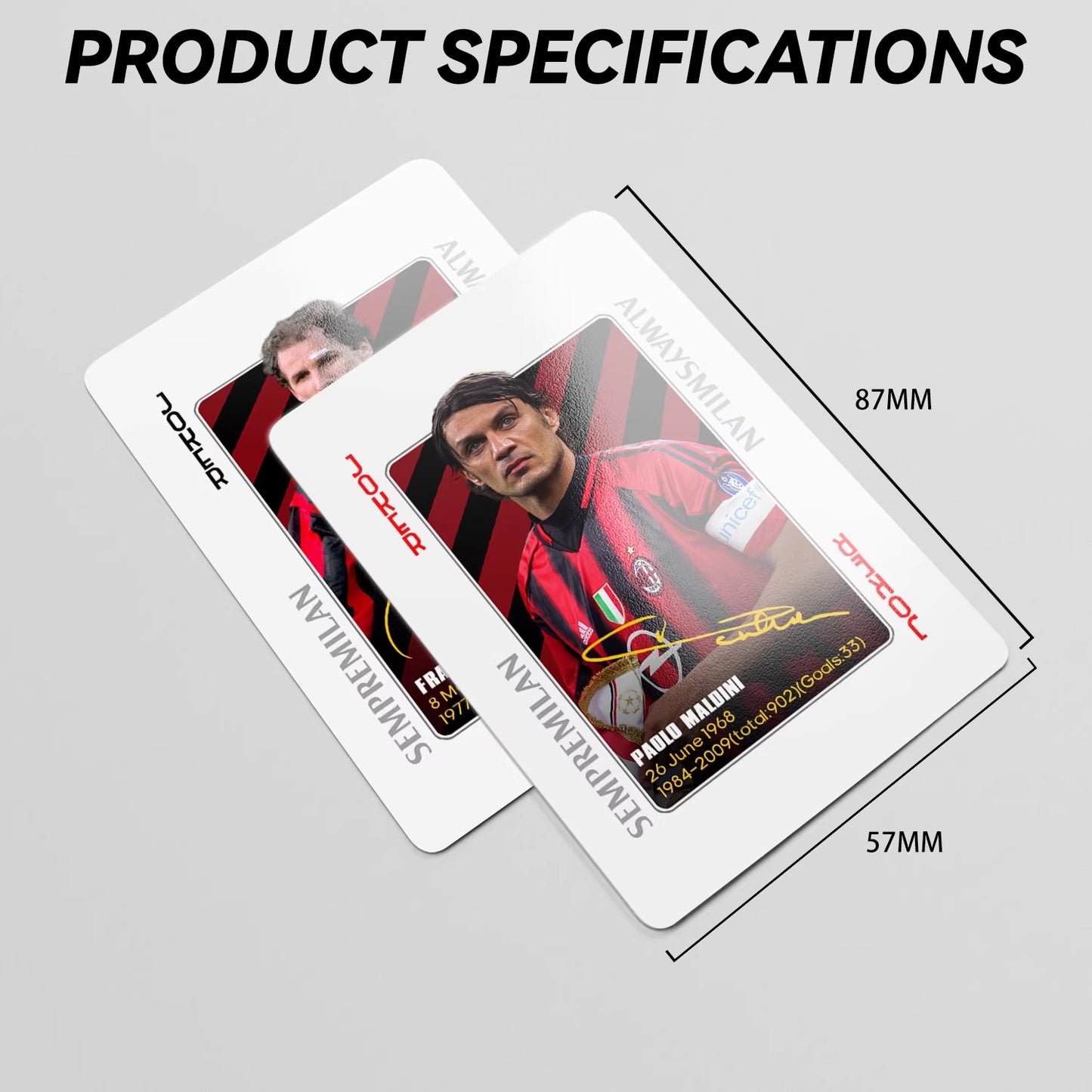 AC Milan Legend Commemorative Collection Poker Cards Collectible Cards