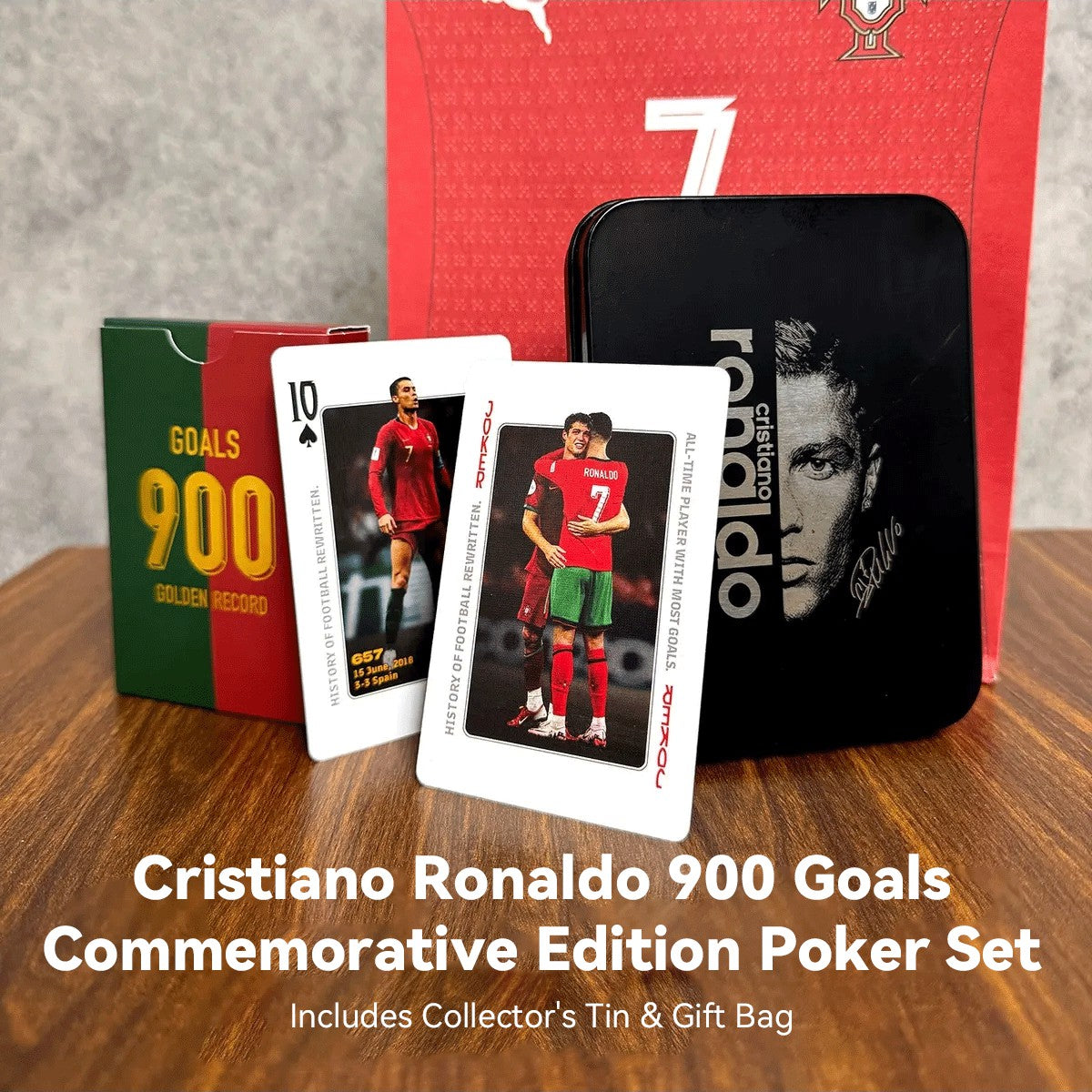 Cristiano Ronaldo's 900 Career Goals Commemorative Collection Poker Cards Collectible Cards