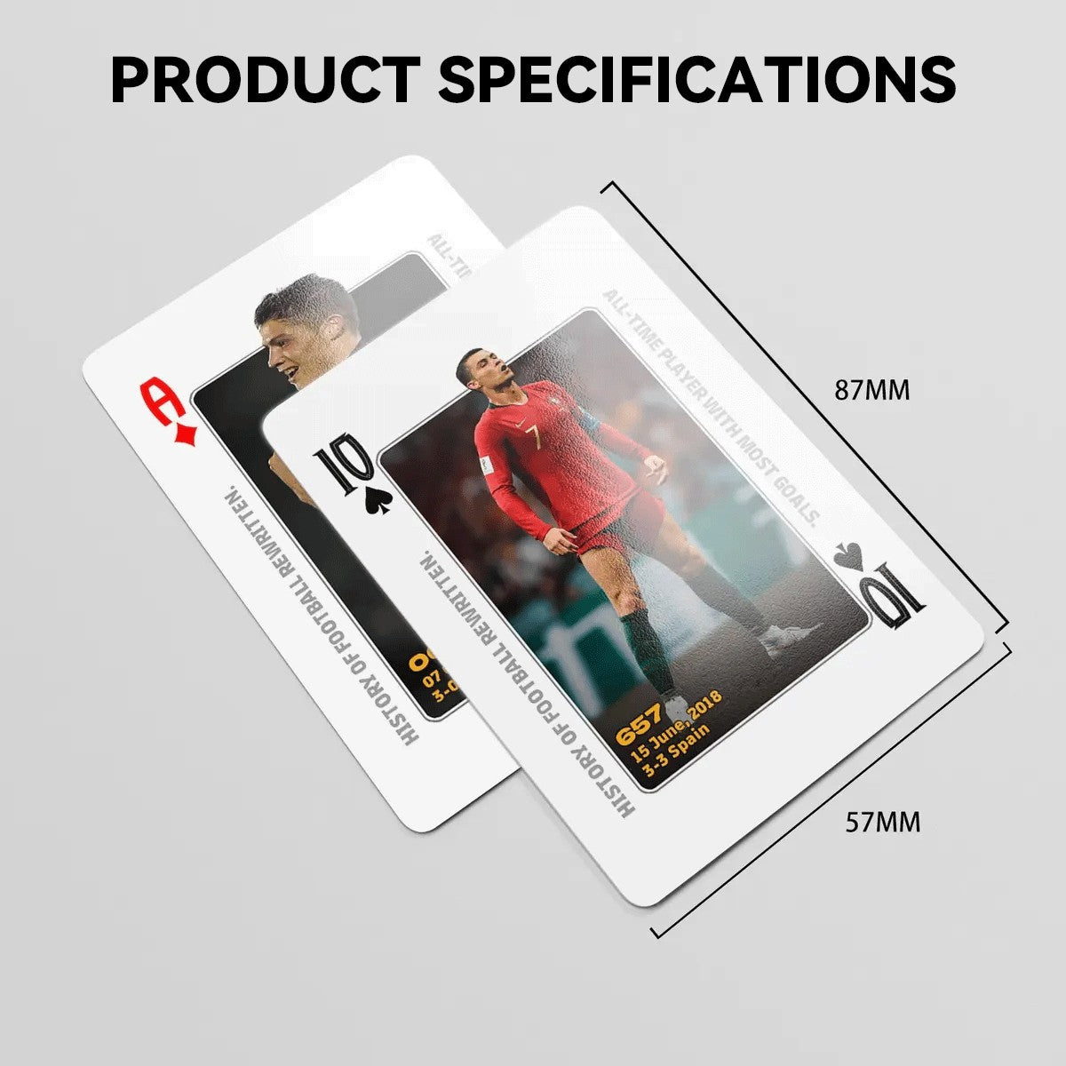 Cristiano Ronaldo's 900 Career Goals Commemorative Collection Poker Cards Collectible Cards